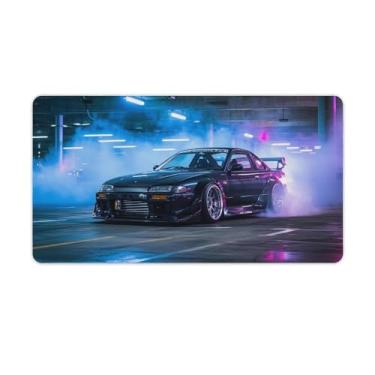Imagem de HouLaiZhe JDM Car S15 Drift Carro Esporte Fumaça Gaming Mouse Pads JDM Car Desk Pads Grandes Mousepads para Teclado Desktop Mat40X75cm