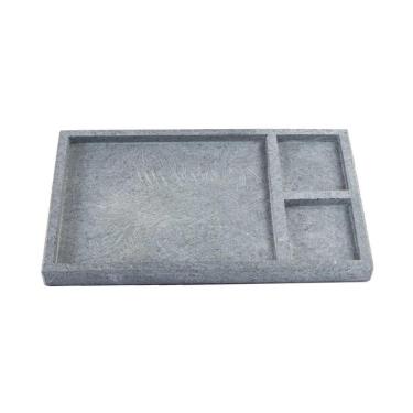 Imagem de Tábua Pedra Sabão Borda Pé Divisórias Para Servir G 30x20cm