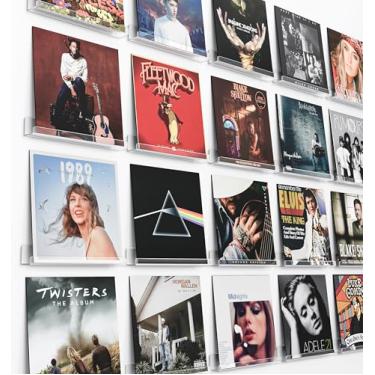 Imagem de Suporte de parede para prateleira de disco de vinil, suporte de álbum de acrílico transparente de 30,5 cm, prateleiras flutuantes para parede, prateleira de revistas, estante de livros infantis