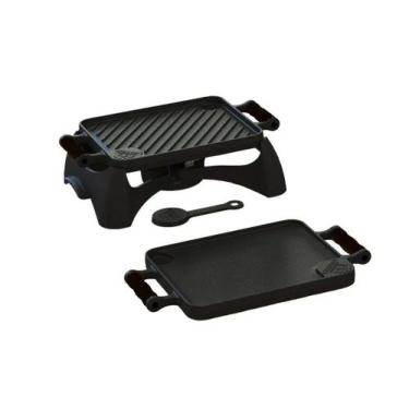 Imagem de Rechaud Bifeteira Dupla Face 23 x 28cm Alça Silicone Preto - Libaneza