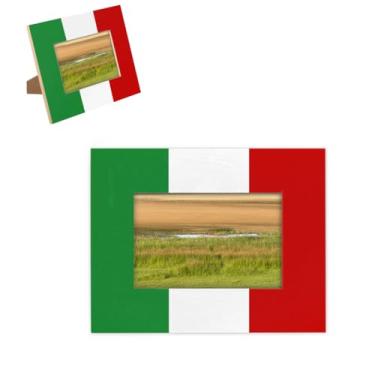 Imagem de hongjinglin Porta-retrato de 10 x 15 cm, moldura de madeira com design de bandeira italiana, moldura para fotos com tapete para parede e mesa, para decoração de casa e amigos da família, ideias de