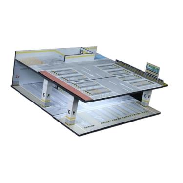 Imagem de YIJU Diorama em escala 1/64 para garagem de carros, decoração de mesa, para miniaturas de carros, criativo, com iluminação LED que simula uma