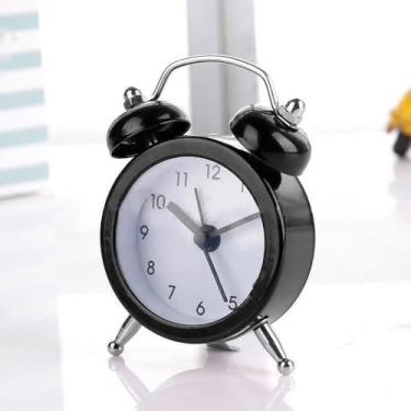 Imagem de Relógio Despertador Analógico de Mesa Silencioso, Retro, Compacto, 12,7x9cm, Pilha AA, Disponível em Múltiplas Cores