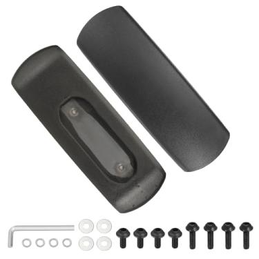 Imagem de PATIKIL 1 par de substituição de descanso de braço para cadeira de escritório, capa de couro para cadeira de escritório PU 10 cm orifício de montagem com parafusos para cadeiras de jogos, apoio de