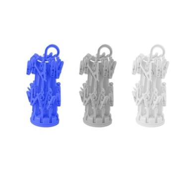 Imagem de Varal com 16 Prendedores, Plástico e Aço, 8cm x 40cm, Dobrável