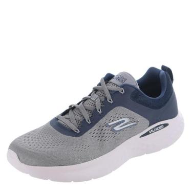 Imagem de Skechers Tênis masculino Go Run Lite, Cinza/azul-marinho, 9.5