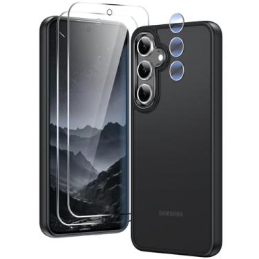 Imagem de Capa de telefone compatível com Samsung Galaxy S24-FE: capas para Samsung S24 FE, capa protetora rígida anti-impressão digital, capa fina para S24 FE, preta