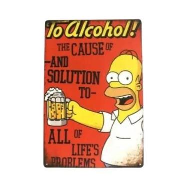 Imagem de Homer estanho sinal duff cerveja bar vintage homem caverna decoração -