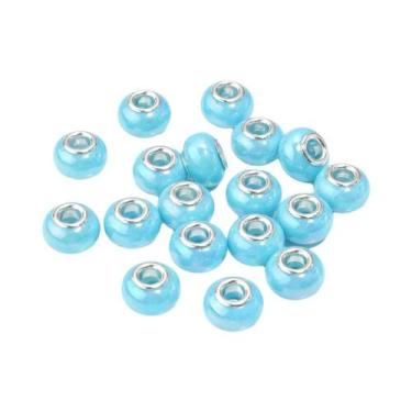 Imagem de Contas De Cerâmica De Resina Com Furo Grande, 20 Peças, Redondas, Banh