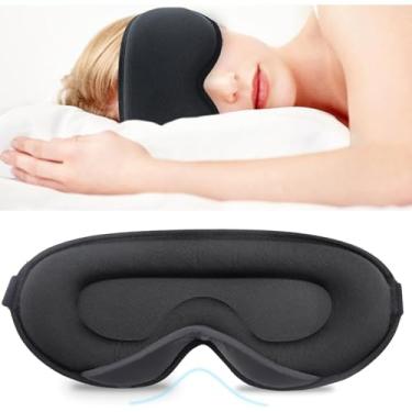 Imagem de Máscara para os olhos para dormir, máscara para os olhos com contorno 3D ajustável, respirável e macia, essencial para viagens de avião, ideal para viagens e uso doméstico