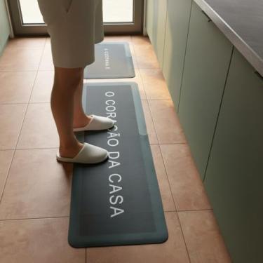 Imagem de Tapetes antiderrapante p/cozinha grande absorvente | kit com 2 unidades| Magico| 120cm x 60xm (modelo cor verde)