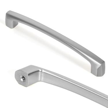 Imagem de L&lonpa Pacote com 10 puxadores de armário de níquel acetinado escovado, puxadores de gaveta quadrada de liga de zinco, ferragens modernas duráveis para cozinha, quarto, banheiro, cômoda