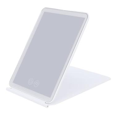 Imagem de ZJchao Espelho de Maquiagem Dobrável LED Espelho de Vaidade Portátil Recarregável Com Ampliação de 3X Design de Lado Duplo Modos de Luz de Temperatura de Cor Ajustável para Uso