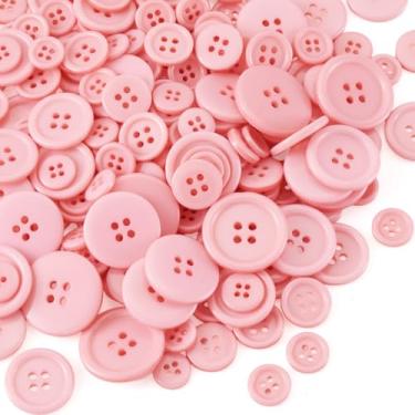 Imagem de 1 saco de botões de costura redondos planos mistos botões de resina de 4 furos para camisa, roupas, casacos, casacos, jaqueta, jeans, saias, artesanato de costura, decoração DIY, vermelho violeta