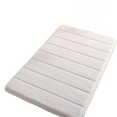 Imagem de Forro de Banheiro Antiderrapante e Absorvente Macio Secagem Rápida para Banheiro Lavabo 60x40cm(LISTRAS OFF WHITE,3)