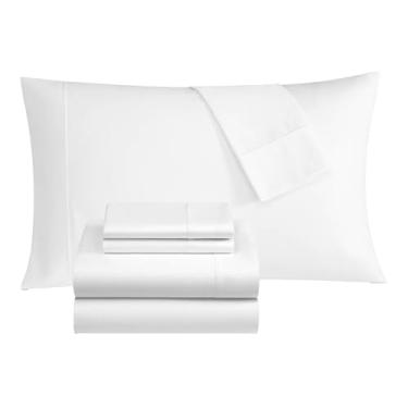 Imagem de Thomasville Jogo de lençol 1500 fios de cetim rico em algodão premium com 6 peças, 4 fronhas, 1 lençol com elástico, 1 lençol de cima, serve para colchões de até 45,7 cm de profundidade, tamanho Queen