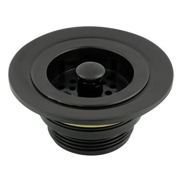 Imagem de 2X Valvula Ralo De Pia Abs 3,5 Preto Fosco Cozinha 1623