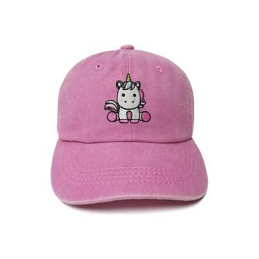 Imagem de Boné de beisebol ZKFE, chapéu de unicórnio bordado para menina