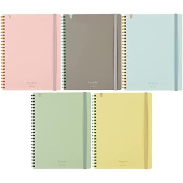 Imagem de Caderno Kokuyo Sooofa com anel macio, pautado com grade de 0,2 polegadas (4 mm), 80 folhas, deformação B6, conjunto de 5 cores, importação do Japão (SU-SV748S4)