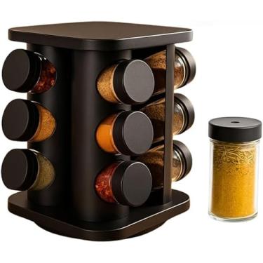 Imagem de Porta Temperos Profissional Giratório 12 Potes Vidro OFERTA com Tampa Dosadora Condimentos Rápido(12)