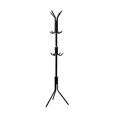Imagem de SLGGPJBU Cabideiro, cabideiro, ferro de engomar, suporte de árvore, para casacos, cabide para chapéus, 12 ganchos, suporte para casa, quarto, cabideiro