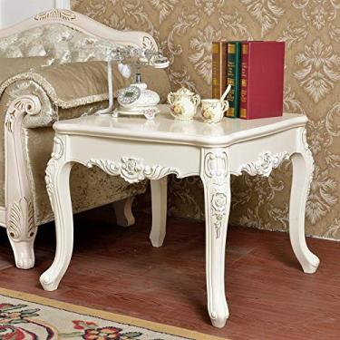 Imagem de U5GAAALPPQ9 Sala de estar simples casa estilo americano mesa pequena sofá europeu armário lateral pequena mesa quadrada mesa de centro mesa lateral (cor: 60 x 60 x 56 cm 3) (70 x 70 x 61 cm 9)