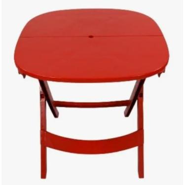 Imagem de Mesa Dobrável De Plástico Resistente Vermelha - jsn