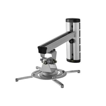 Imagem de KHUTRW3D Suporte para projetor, liga de alumínio, projetor de 360 graus, suporte de parede retrátil universal de movimento total, suporte para projetor (prata)