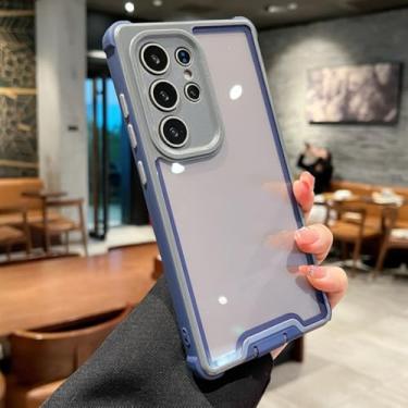 Imagem de Capa transparente e resistente a impactos para Samsung Galaxy S25 S24 Plus Ultra S25ultra S25plus, estilo militar (para S24/cinza marinho)