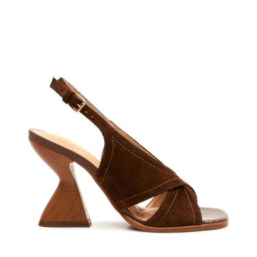 Imagem de Sandalia Cecconello Camurça Marrom 