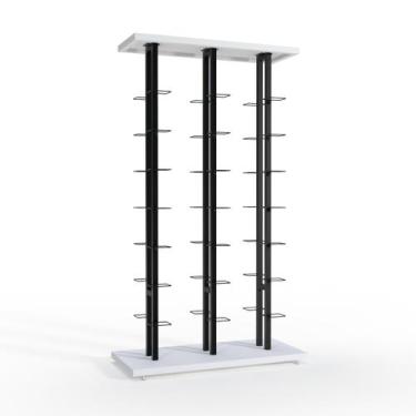 Imagem de Expositor de Calçados com 3 Colunas Duplo e 42 Suportes Aramados Screw