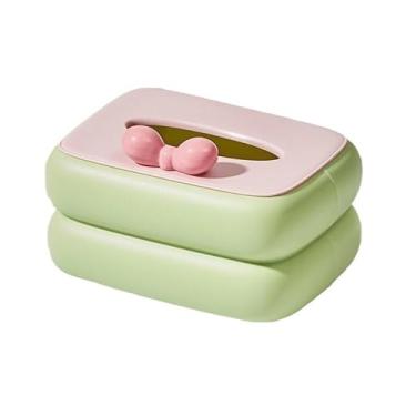 Imagem de Capa para caixa de lenços de papel Porta-lenços de papel para sala estar, organizador guardanapos para mesa centro, gaveta charmosa para guardar papéis(Green)