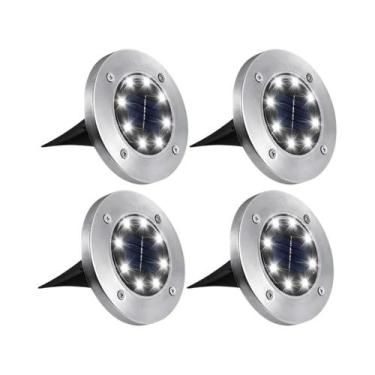 Imagem de Luzes De Jardim Solares Com 8 LEDs, Holofotes Para Deck Externo, 4 Peç