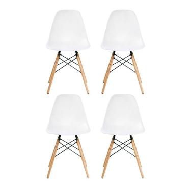 Imagem de Kit 4 Cadeira Sala E Cozinha Branco