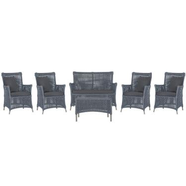 Imagem de Jogo Sofá 4 Poltronas E Mesa Igapó Fendi E11 Trama Original Prata