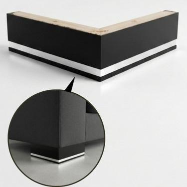 Imagem de Kit C/ 4 Pés Cantoneira Madeira Maciça C/ Aplique P/ Sofá Tabaco