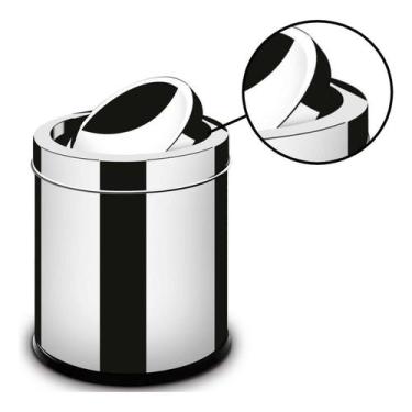 Imagem de Lixeira Inox Banheiro 5 Litros Cesto Basculante Escritório Cor Pratead