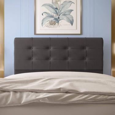 Imagem de Cabeceira Casal 1,60m Atenas Suede Marrom Dal Poz Estofados