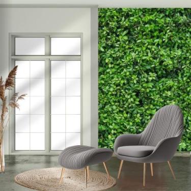 Imagem de Papel de Parede Adesivo Autocolante Decorativo Folhas Verdes 5 METROS 