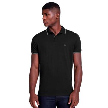 Imagem de Camisa Polo Dudalina Sport Frisos OU24 Preto Masculino, XGG