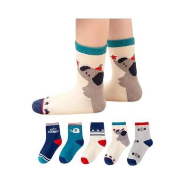Imagem de Meias De Algodão Para Crianças, 5 Pares, Recém-nascidos, Meninos, Meni