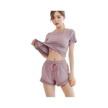 Imagem de Conjunto De Corrida Feminino De Verão: Roupa De Yoga E Fitness Respirá