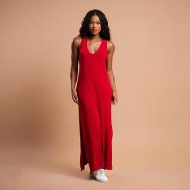 Imagem de Vestido Longo Feminino Casual Viscolycra Premium Com Fenda-Feminino