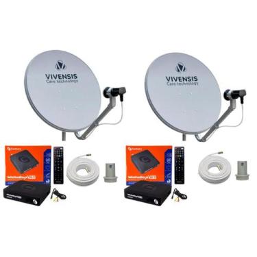 Imagem de Kit Century Midiabox B7 Receptor Digital Antena Ku LNBF Cabo 15 m