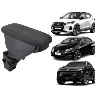 Imagem de Apoio De Braço Nissan Kicks Tecido Grafite Costura Laranja - GPI Autom