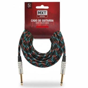 Imagem de Cabo P10 Tecido Colorido Reforçado para Guitarra Violão Teclado Profis