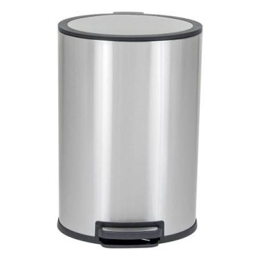 Imagem de Lixeira Cozinha Cromada 40l 70x35cm Inox - Brazil Home Living