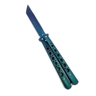 Imagem de Canivete Bsl-6 Aço Inox Com Fio Corte Fade Verde Roxo - AQUILAE