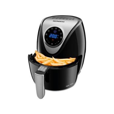 Imagem de Fritadeira Sem Óleo Air Fryer Digital 3,5L Mondial Preto Inox 1500W AF
