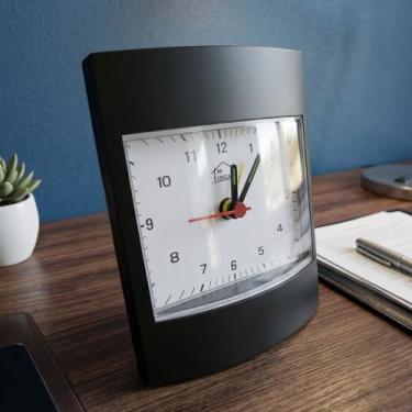 Imagem de Relógio Mesa Decorativo Aparelho Horas Preto Presente Sala Quarto Escr